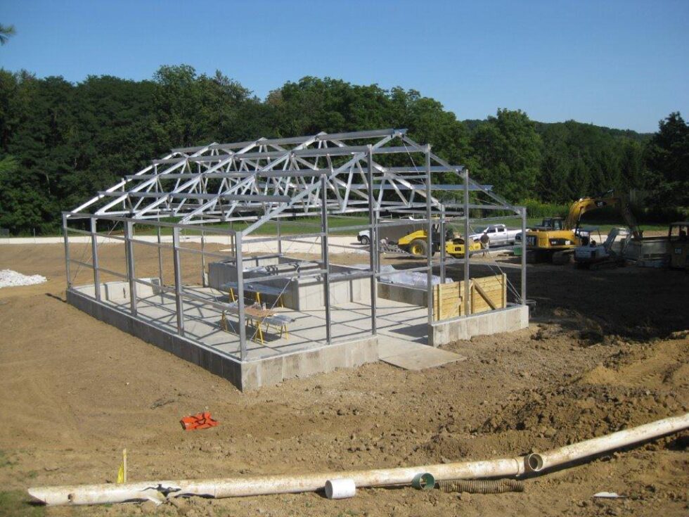 Old Trail Greenhouse Exterior construction