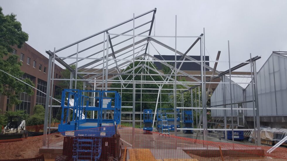 Kent State biology sciences greenhouse construction