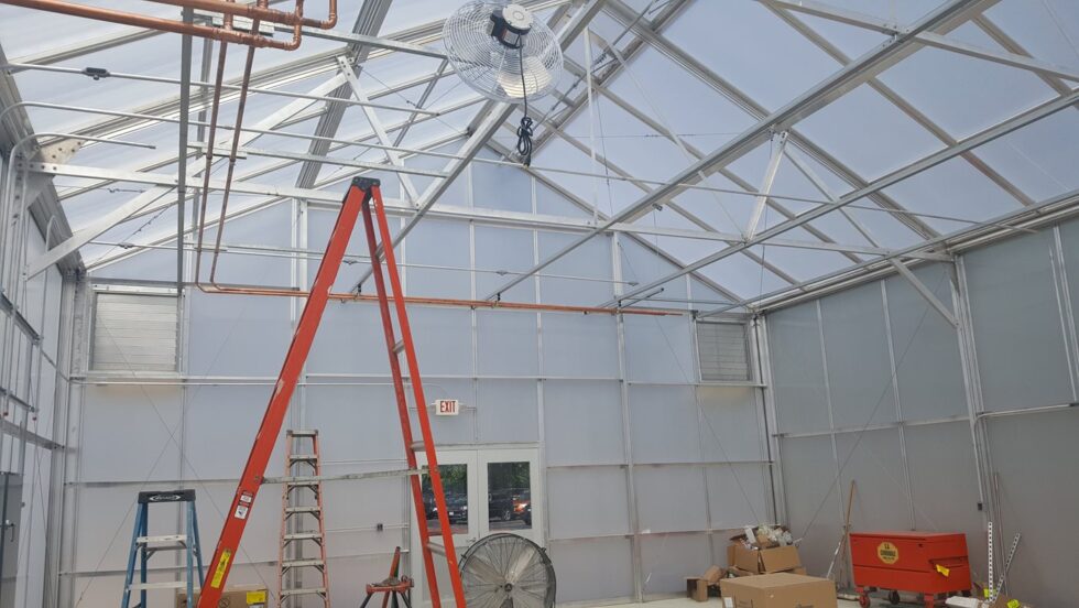 Kent State biology sciences greenhouse construction