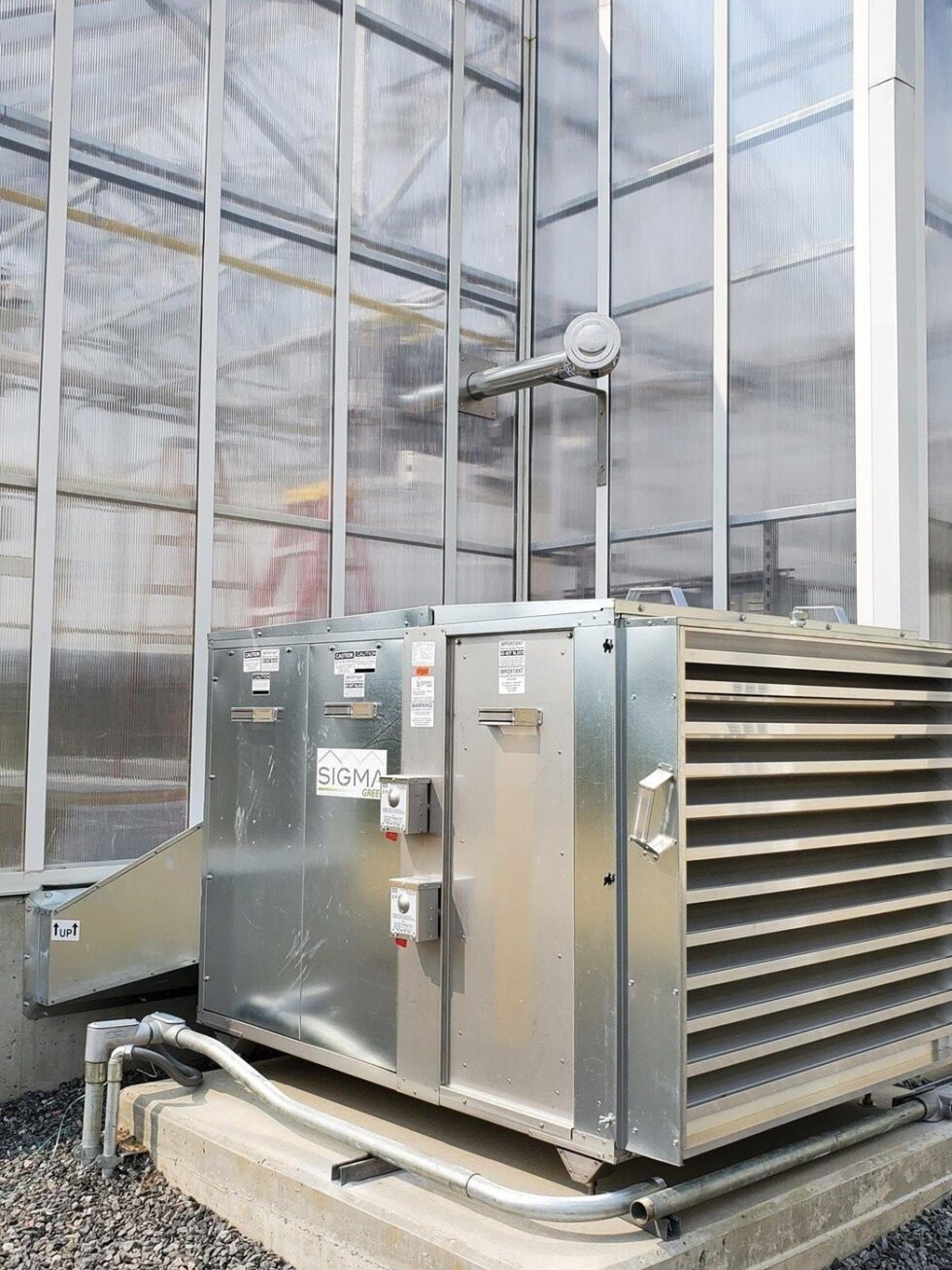 Long greenhouse exterior