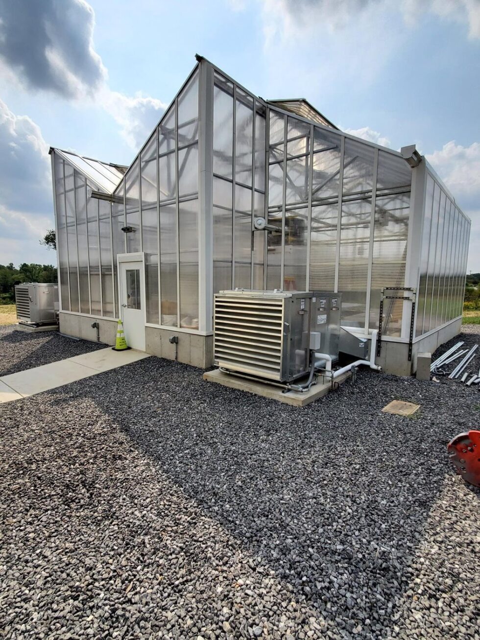 Long greenhouse exterior