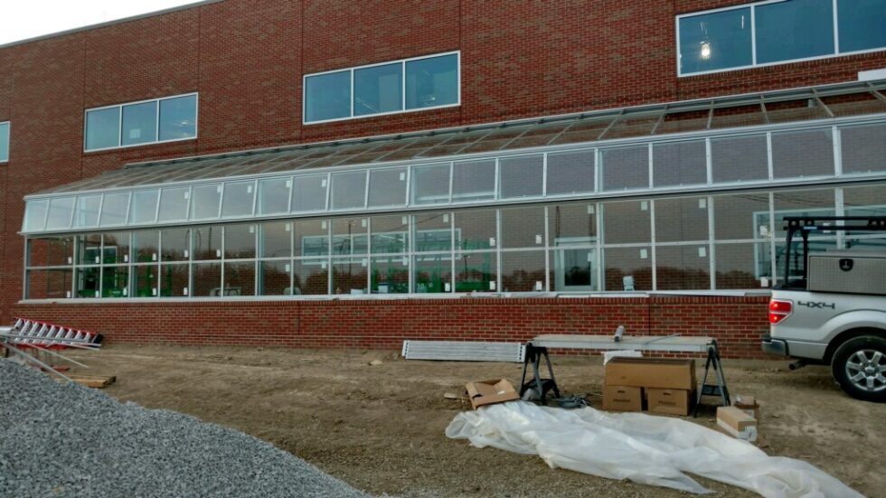 Marion Greenhouse attached to building exterior