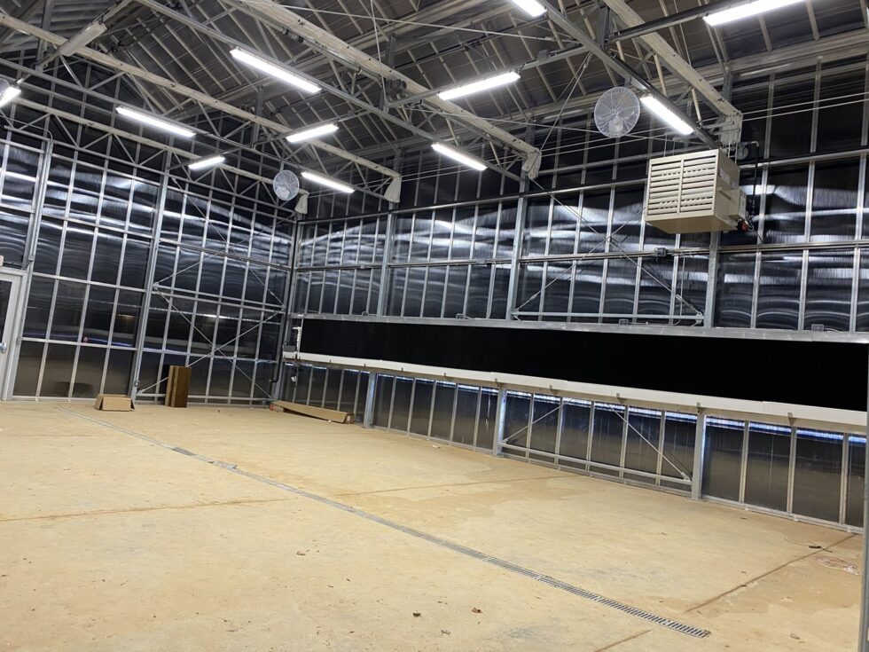 UOFA greenhouse interior construction