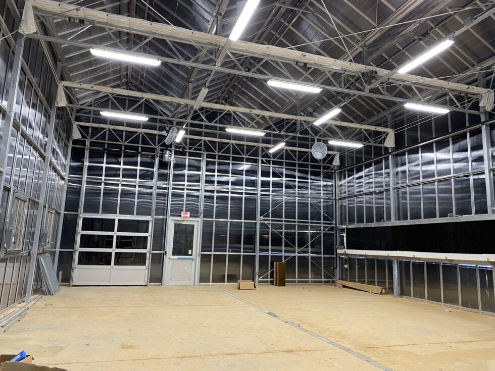 UOFA greenhouse interior construction