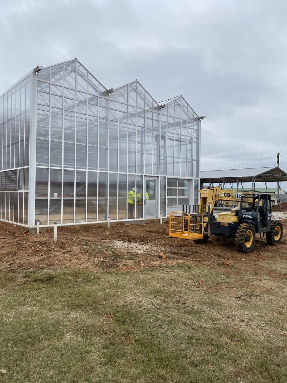 UOFA greenhouse exterior construction
