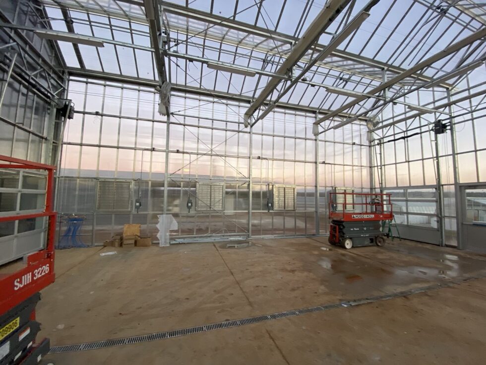 UOFA greenhouse interior construction